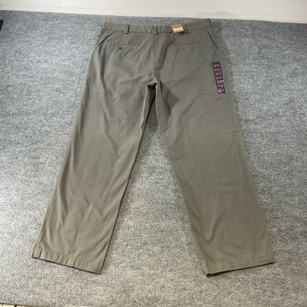 GH Bass & Co Mens Cotton Pants 38x30 Grey Otter Twill Chino Straight Leg NWT